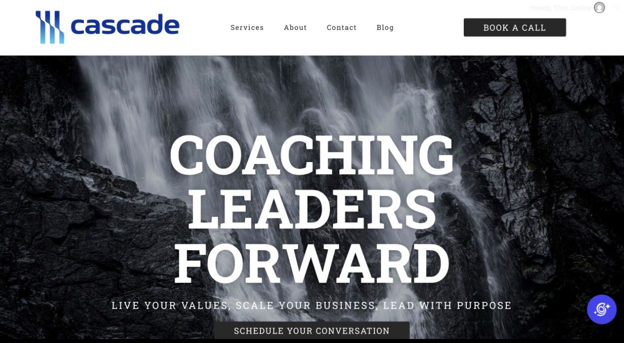 Cascade Coaching before homepage screenshot