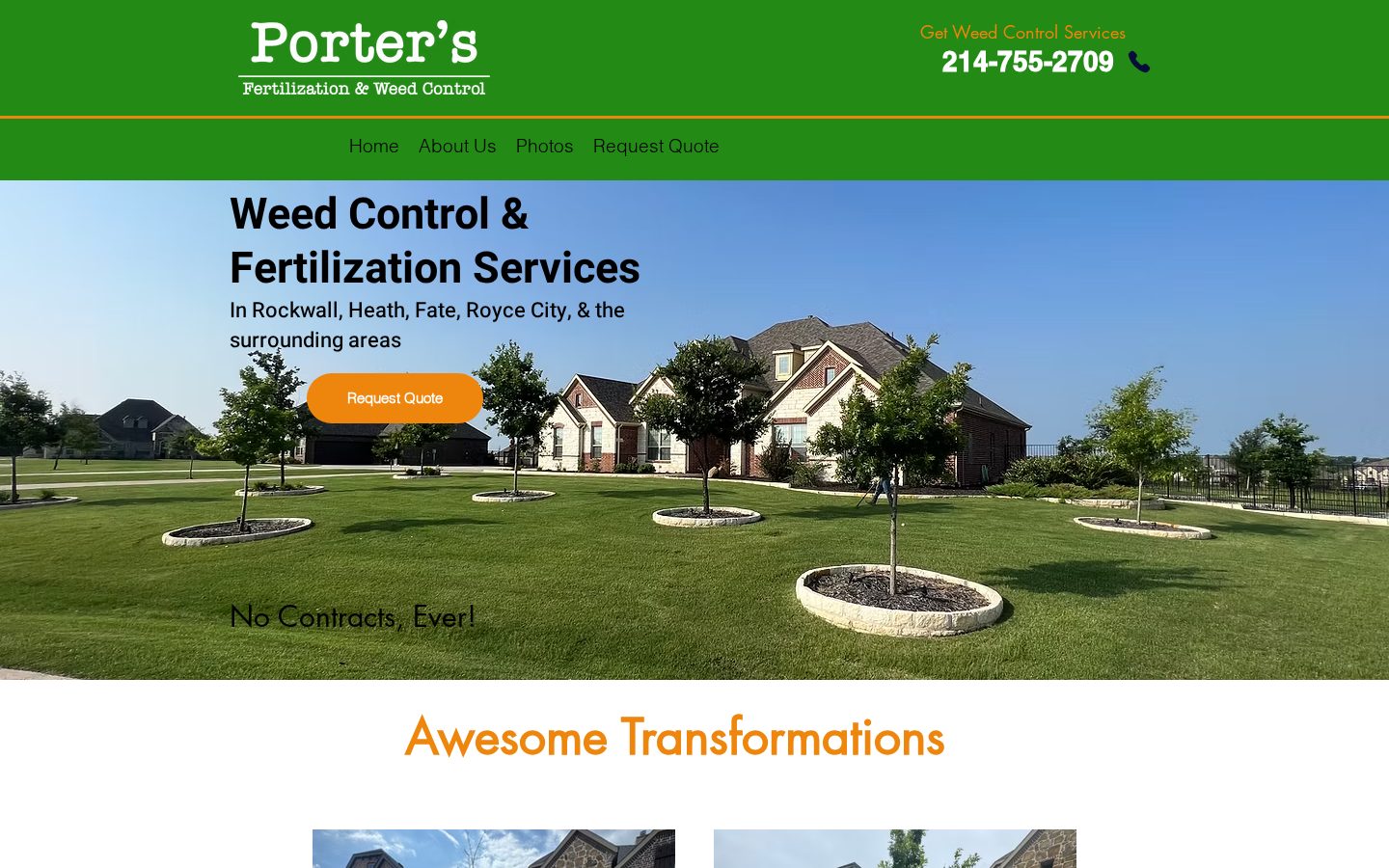 Porter's Fertilization website before its GH Consulting redesign