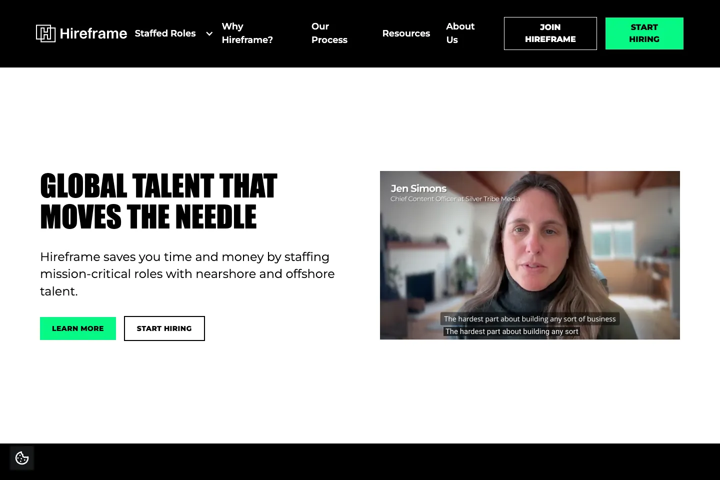 Hireframe website — independent design inspiration, not GH client work