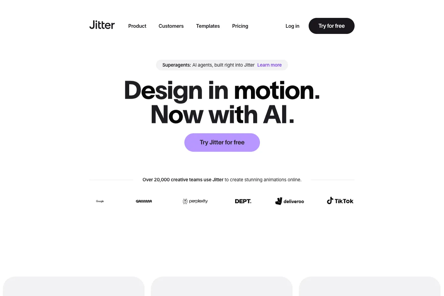 Jitter website — independent design inspiration, not GH client work