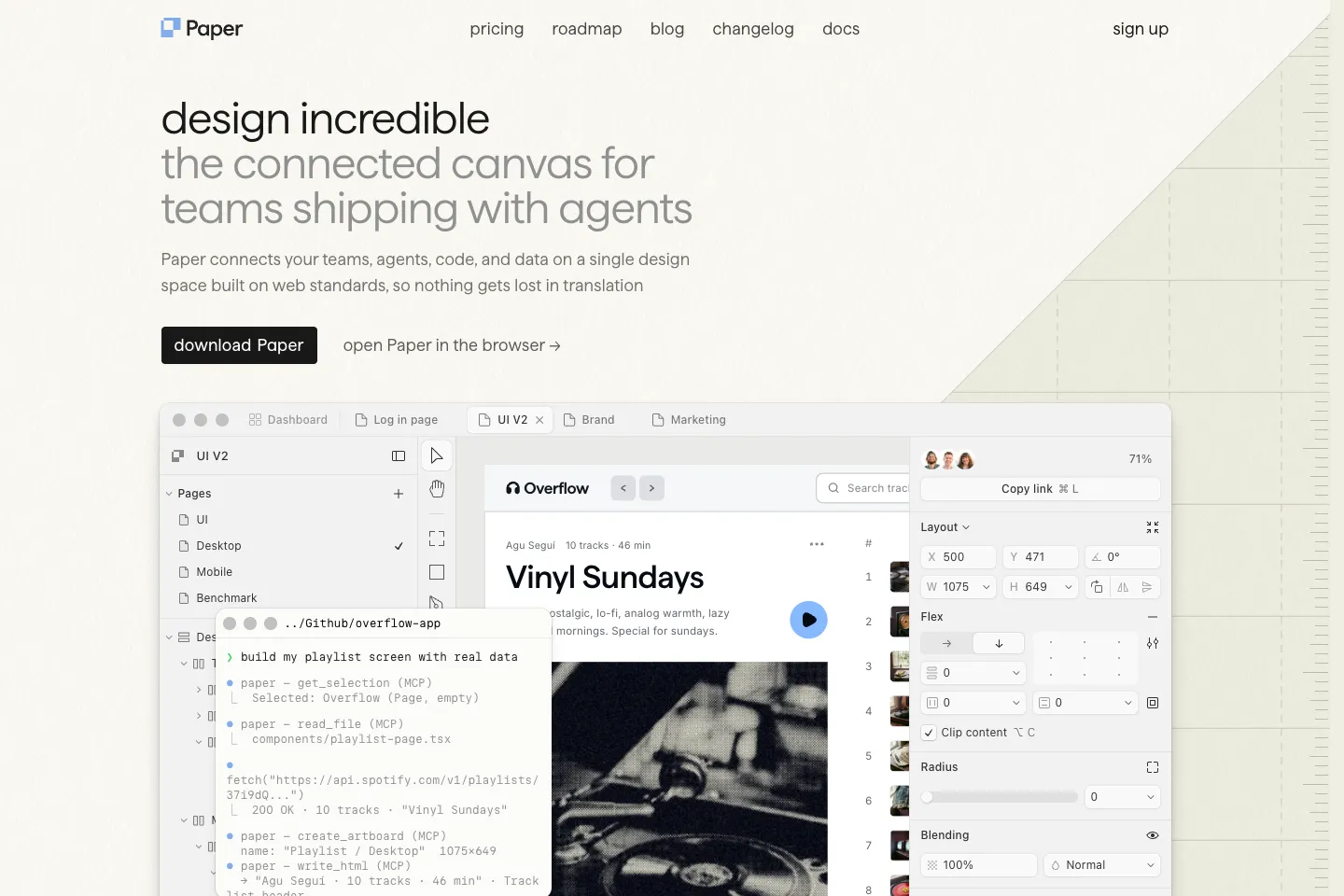 Paper website — independent design inspiration, not GH client work